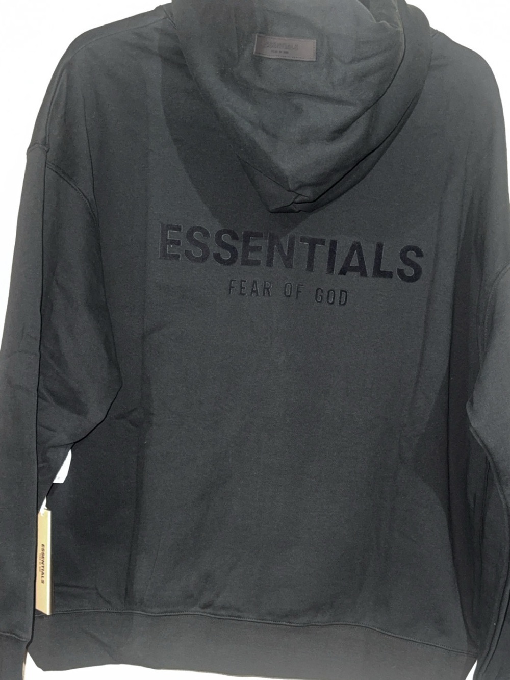Fear of God ESSENTIALS Black Crewneck Sweatshirt with Back Logo